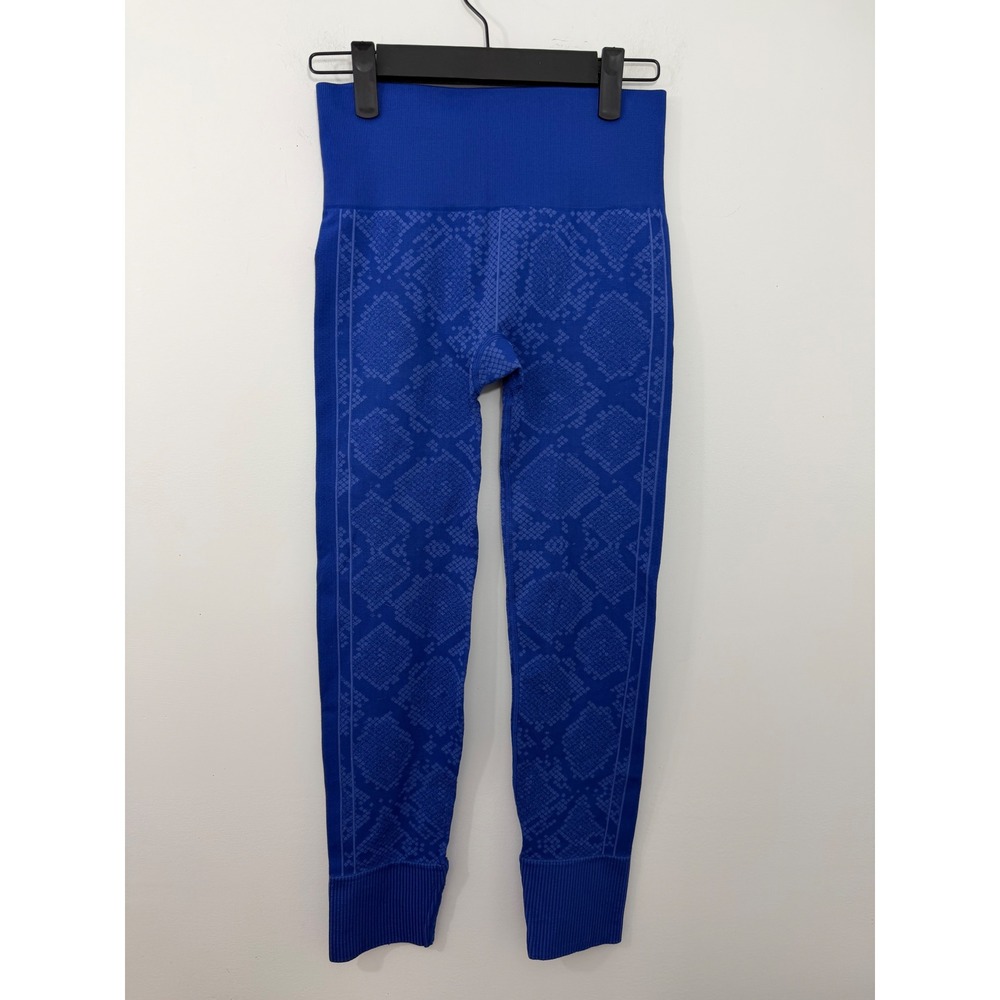 Lululemon Ebb to Street Tight Blue Snake Print Seamless Yoga Leggings Size 4